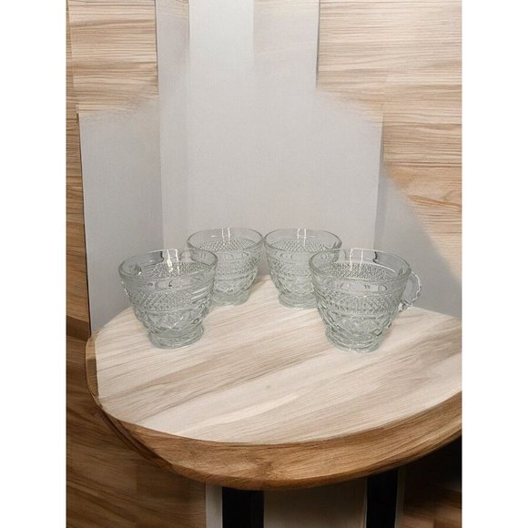 Anchor Hocking “Wexford” Clear Glass Punch/Coffee/Tea Cups - Set of 4 - Picture 6 of 10
